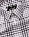 Pinot Wine With Gray Dobby Amsler Check Cotton Shirt