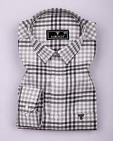 Pinot Wine With Gray Dobby Amsler Check Cotton Shirt