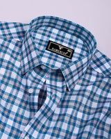 Horsen Blue Dobby Amsler Check Formal Cotton Shirt