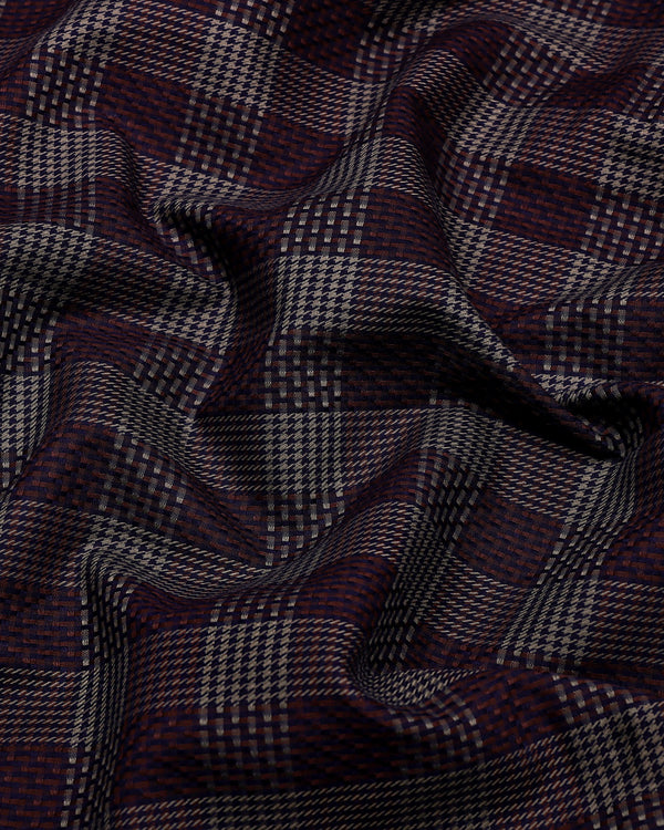 Prime Brown Houndstooth Check Premium Giza Shirt