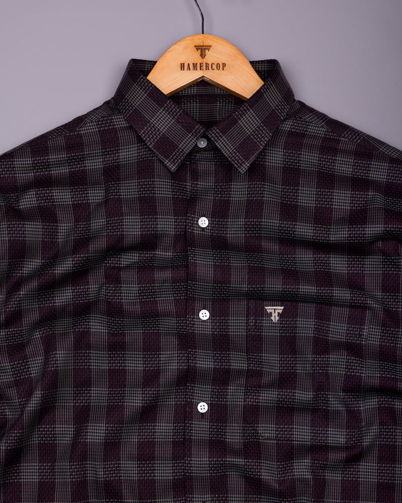 Prime Brown Houndstooth Check Premium Giza Shirt