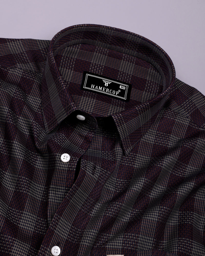 Prime Brown Houndstooth Check Premium Giza Shirt