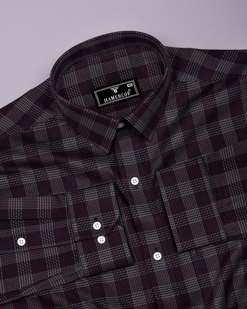 Prime Brown Houndstooth Check Premium Giza Shirt