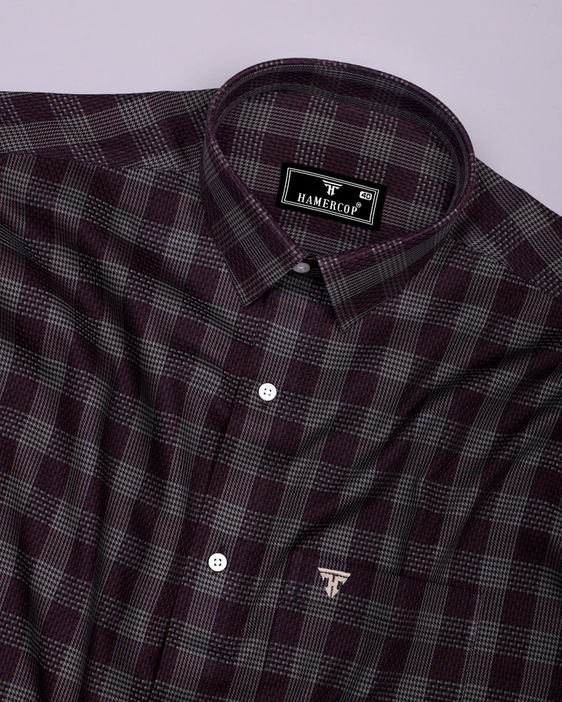 Prime Brown Houndstooth Check Premium Giza Shirt
