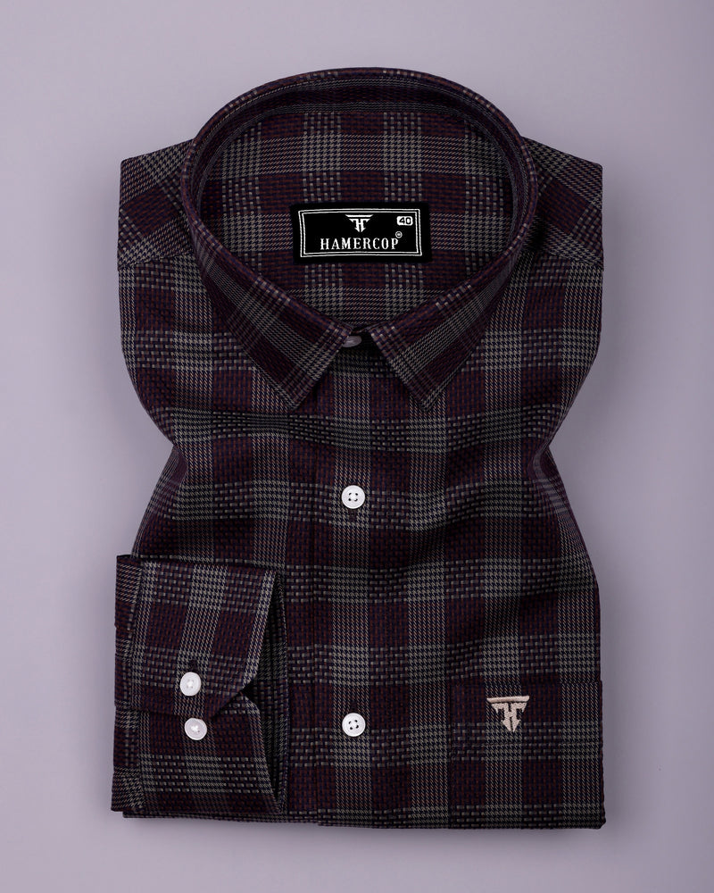 Prime Brown Houndstooth Check Premium Giza Shirt