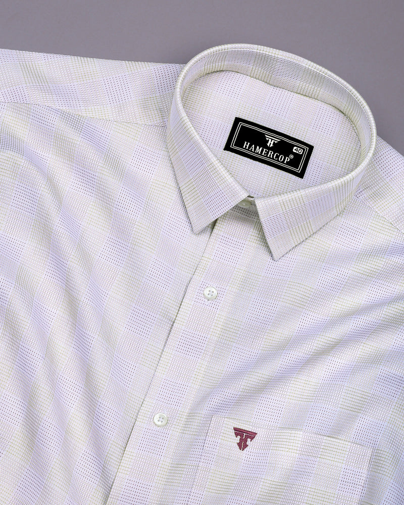 Moxic Pink With Cream Waffle Check Premium Giza Shirt