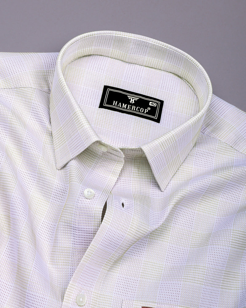 Moxic Pink With Cream Waffle Check Premium Giza Shirt