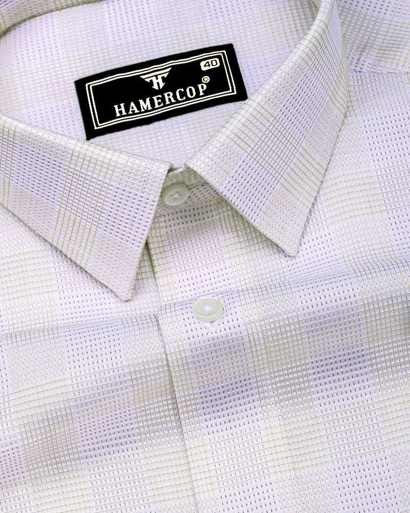 Moxic Pink With Cream Waffle Check Premium Giza Shirt