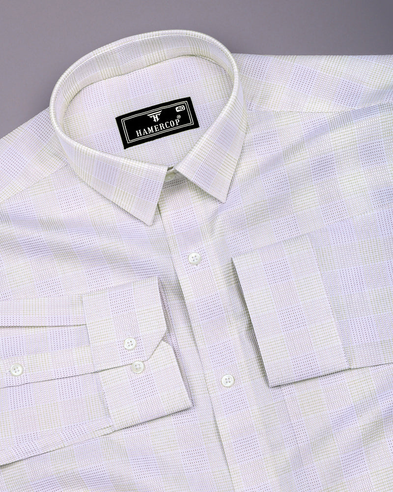 Moxic Pink With Cream Waffle Check Premium Giza Shirt