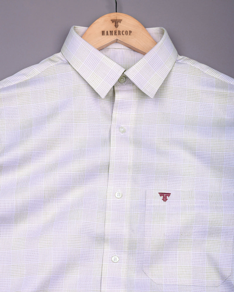 Moxic Pink With Cream Waffle Check Premium Giza Shirt
