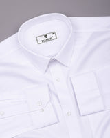 Jasmine White Dobby Texture Premium Cotton Shirt