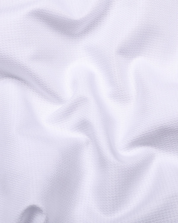 Jasmine White Dobby Texture Premium Cotton Shirt