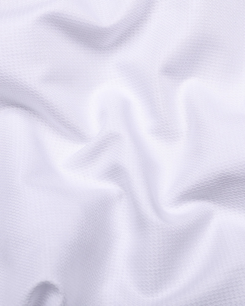 Jasmine White Dobby Texture Premium Cotton Shirt