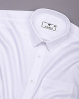 Jasmine White Dobby Texture Premium Cotton Shirt
