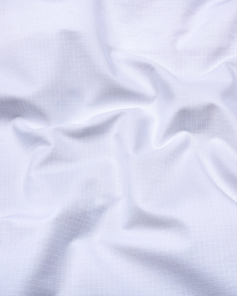 Chalk White Self Check Dobby Cotton Shirt