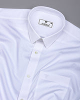 Chalk White Self Check Dobby Cotton Shirt