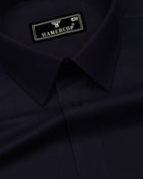 Nighthue Indigo Blue Dobby Texture Premium Giza Shirt