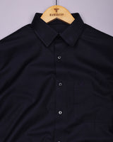 Nighthue Indigo Blue Dobby Texture Premium Giza Shirt
