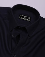 Nighthue Indigo Blue Dobby Texture Premium Giza Shirt