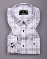 Gray With White Check Dobby Cotton Shirt