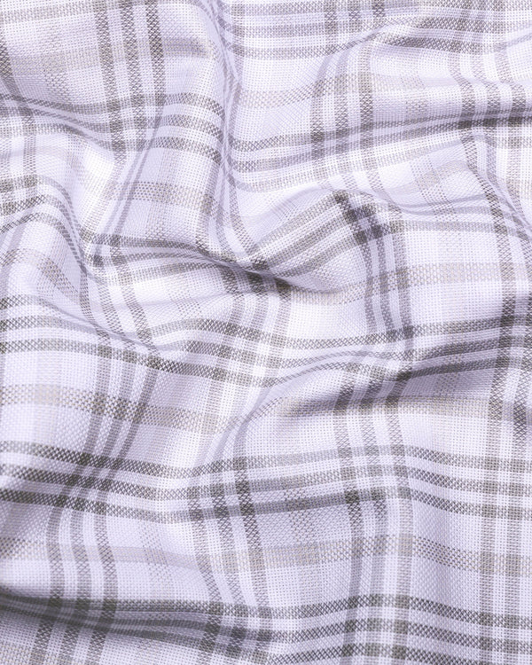 Gray With White Check Dobby Cotton Shirt