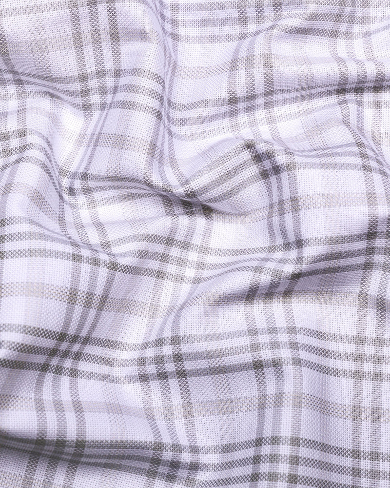 Gray With White Check Dobby Cotton Shirt