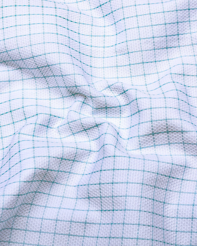 Dusty Blue With White Python Texture Dobby Cotton Shirt