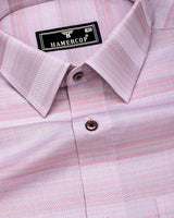 Unicorn Pink Weft Stripe Premium Dobby Cotton Shirt