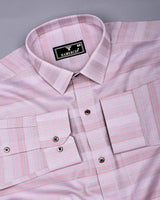 Unicorn Pink Weft Stripe Premium Dobby Cotton Shirt
