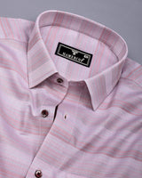 Unicorn Pink Weft Stripe Premium Dobby Cotton Shirt