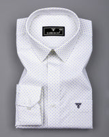 Marmic Gray With White Printed Formal Cotton Shirt