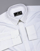 Marmic Gray With White Printed Formal Cotton Shirt