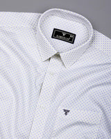 Marmic Gray With White Printed Formal Cotton Shirt