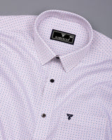 Stivor White With Blue Printed Formal Cotton Shirt