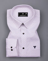 Stivor White With Blue Printed Formal Cotton Shirt