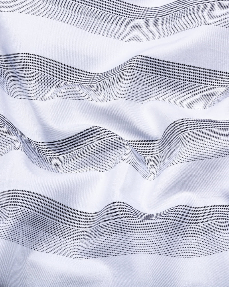 Catalina White With Black Twill Stripe Premium Giza Shirt