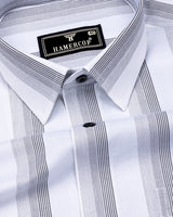 Catalina White With Black Twill Stripe Premium Giza Shirt