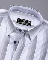 Catalina White With Black Twill Stripe Premium Giza Shirt
