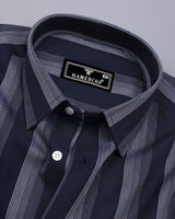Catalina Blue With White Twill Stripe Premium Giza Shirt