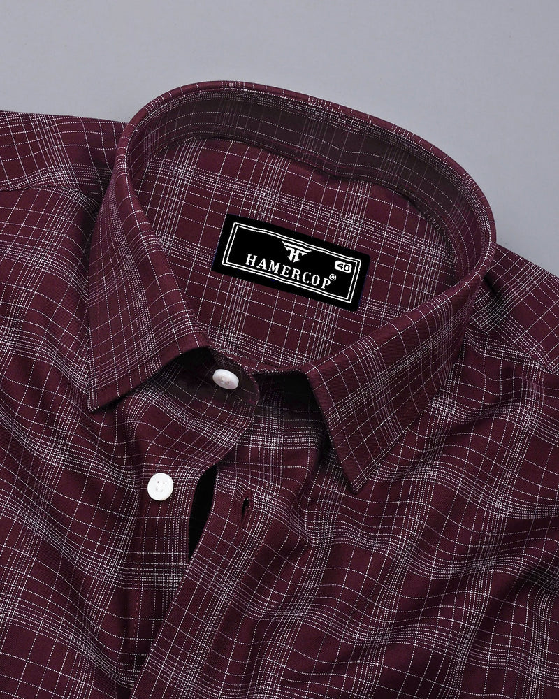 Clermont Brown With White Twill Check Giza Shirt