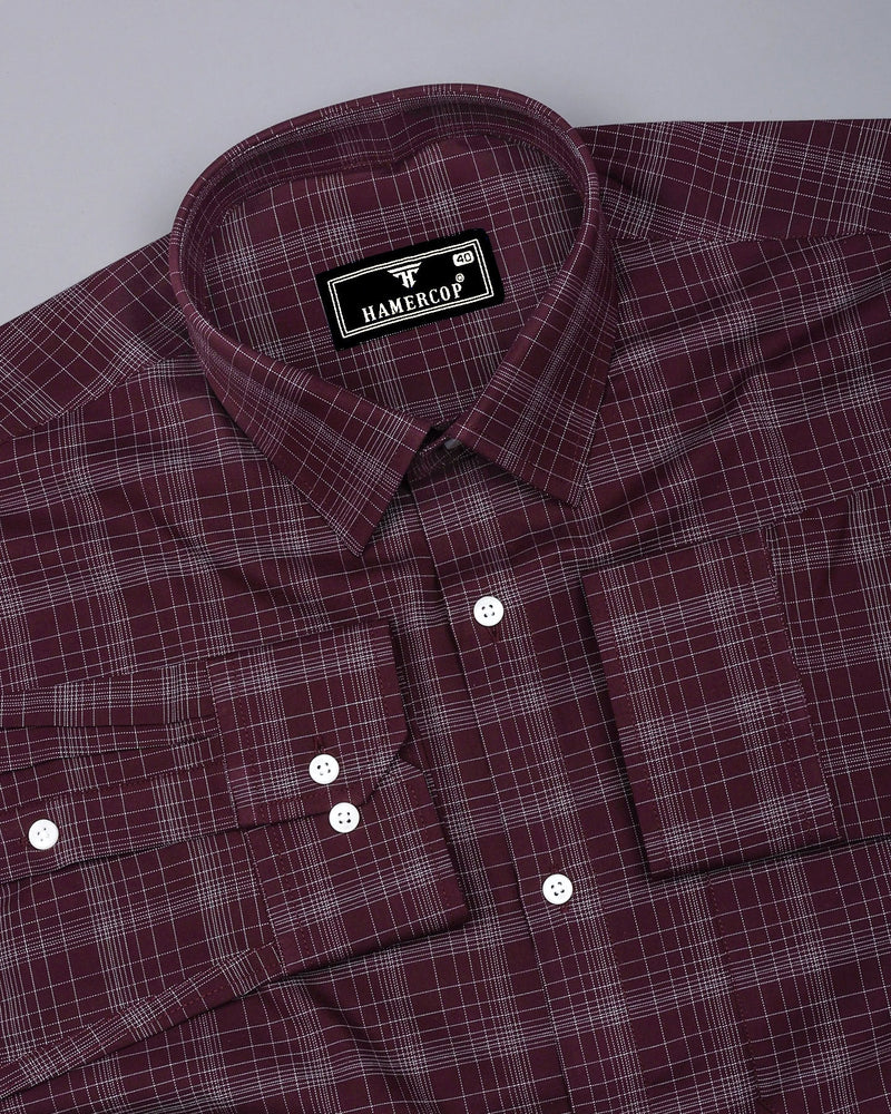 Clermont Brown With White Twill Check Giza Shirt