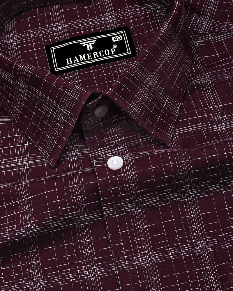 Clermont Brown With White Twill Check Giza Shirt