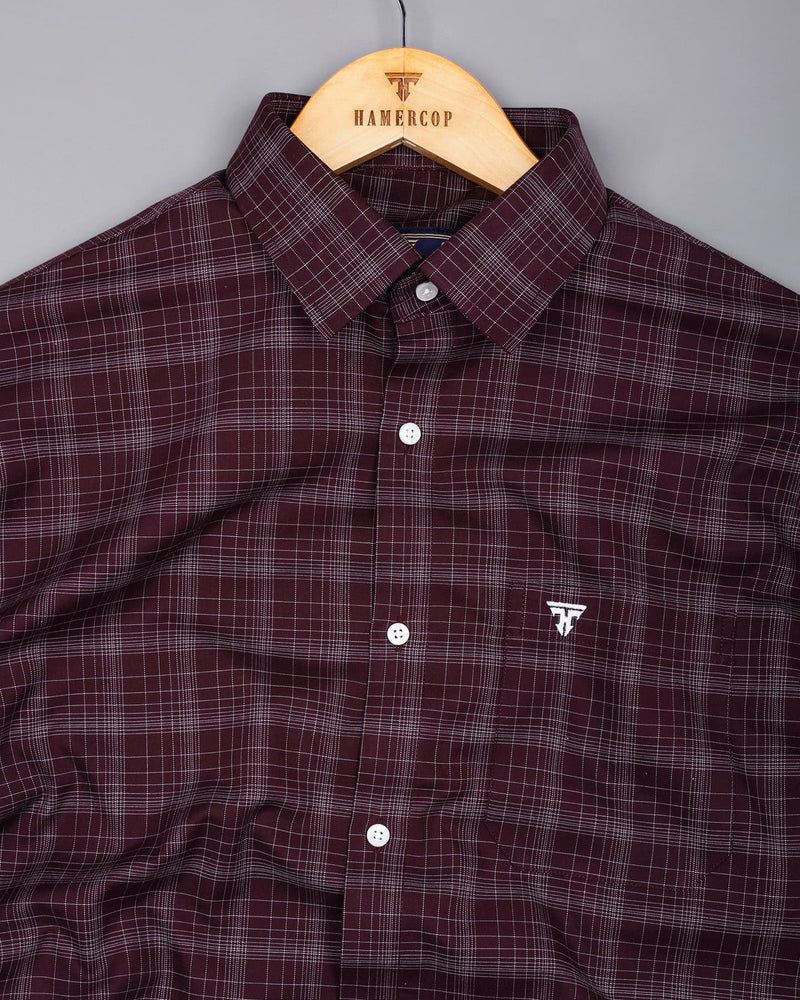 Clermont Brown With White Twill Check Giza Shirt