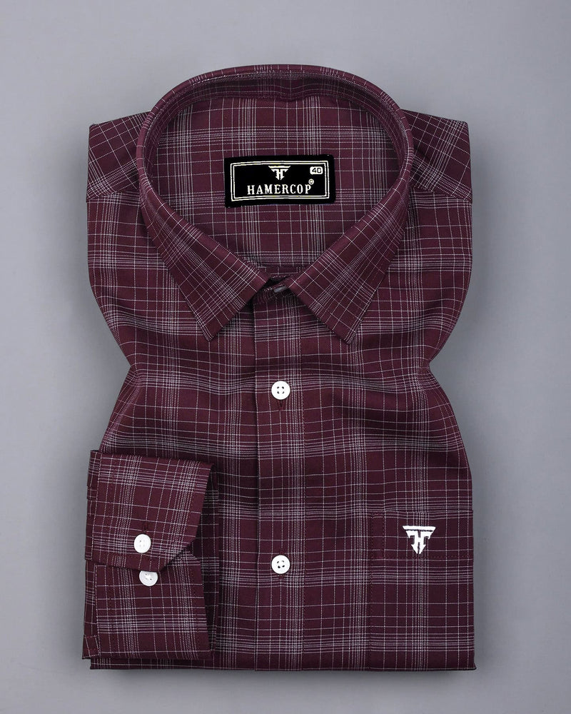 Clermont Brown With White Twill Check Giza Shirt