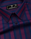 Turbo Blue With Red Stripe Premium Giza Shirt