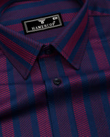 Turbo Blue With Red Stripe Premium Giza Shirt
