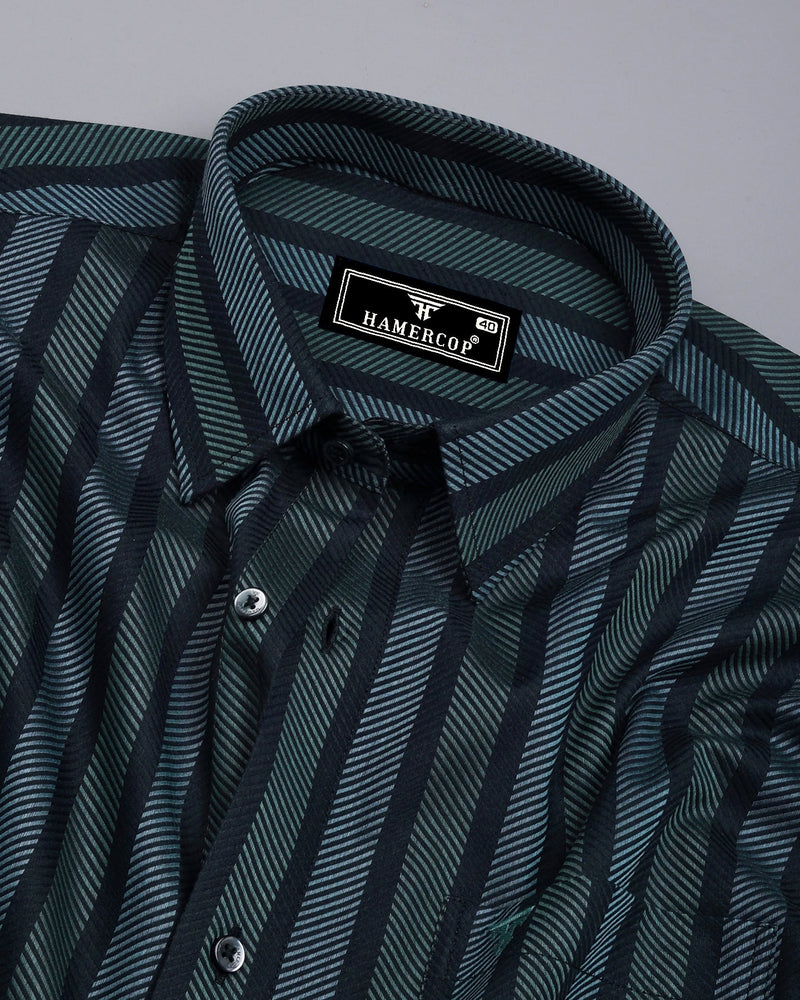 Turbo Black With Gray Stripe Premium Giza Shirt