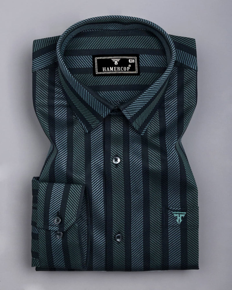 Turbo Black With Gray Stripe Premium Giza Shirt