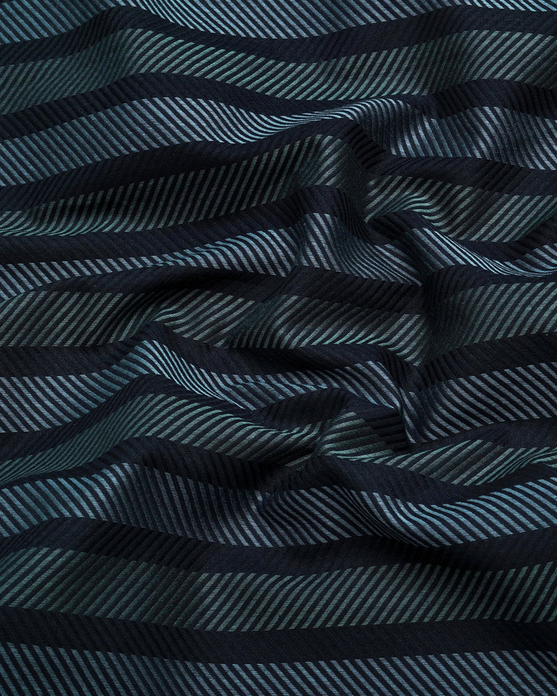 Turbo Black With Gray Stripe Premium Giza Shirt