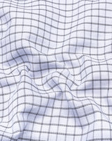 Quba White With Black Waffle Dobby Check Shirt